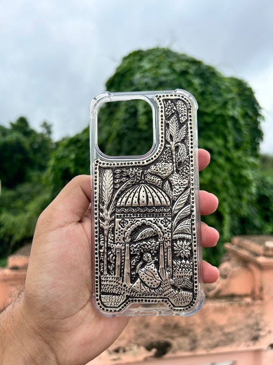 Handcrafted Silver Phone Case - Elegance Meets Artistry