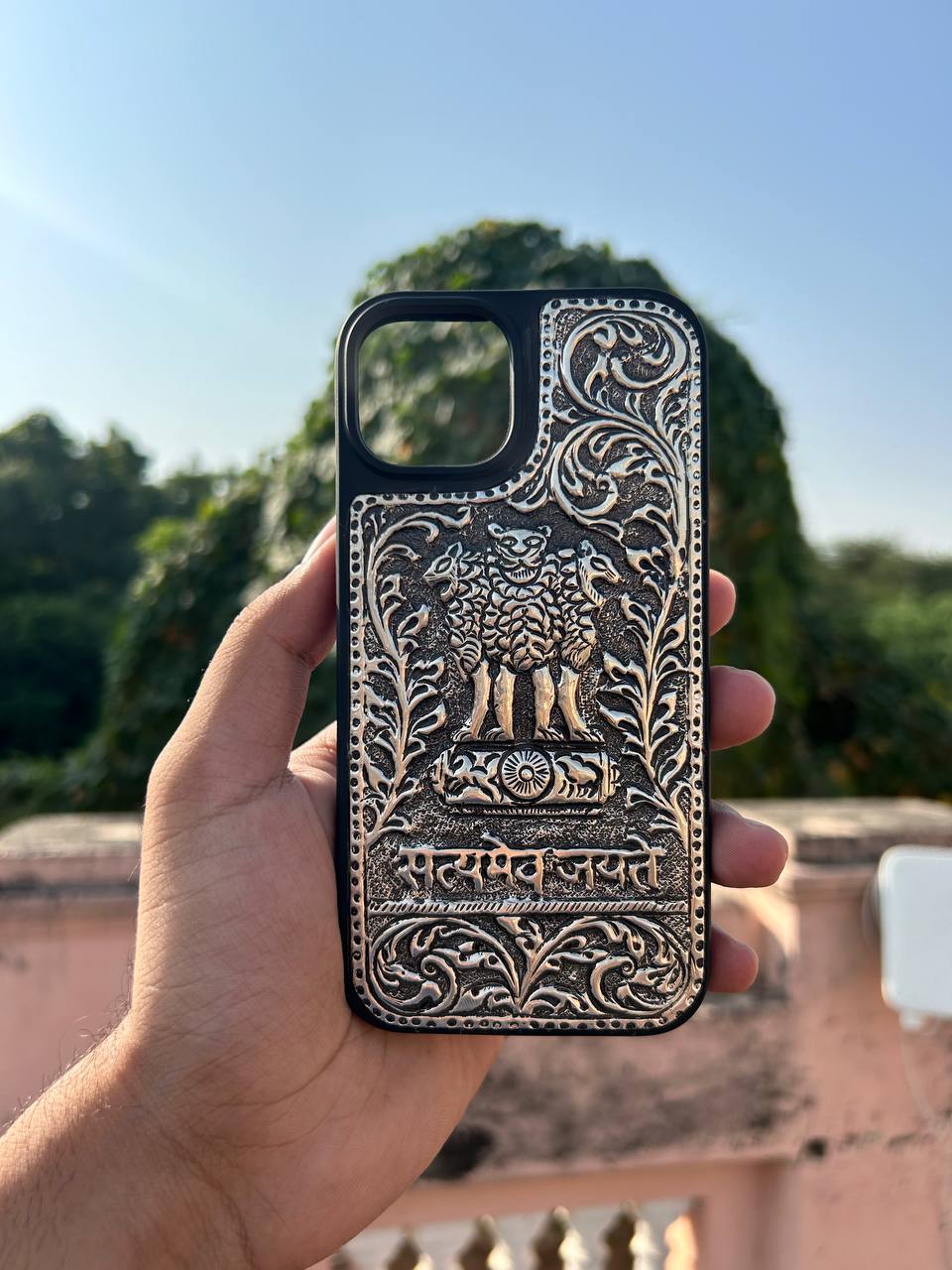 Silverkaari Ashok Stambh Silver Case: Embrace Strength and Legacy