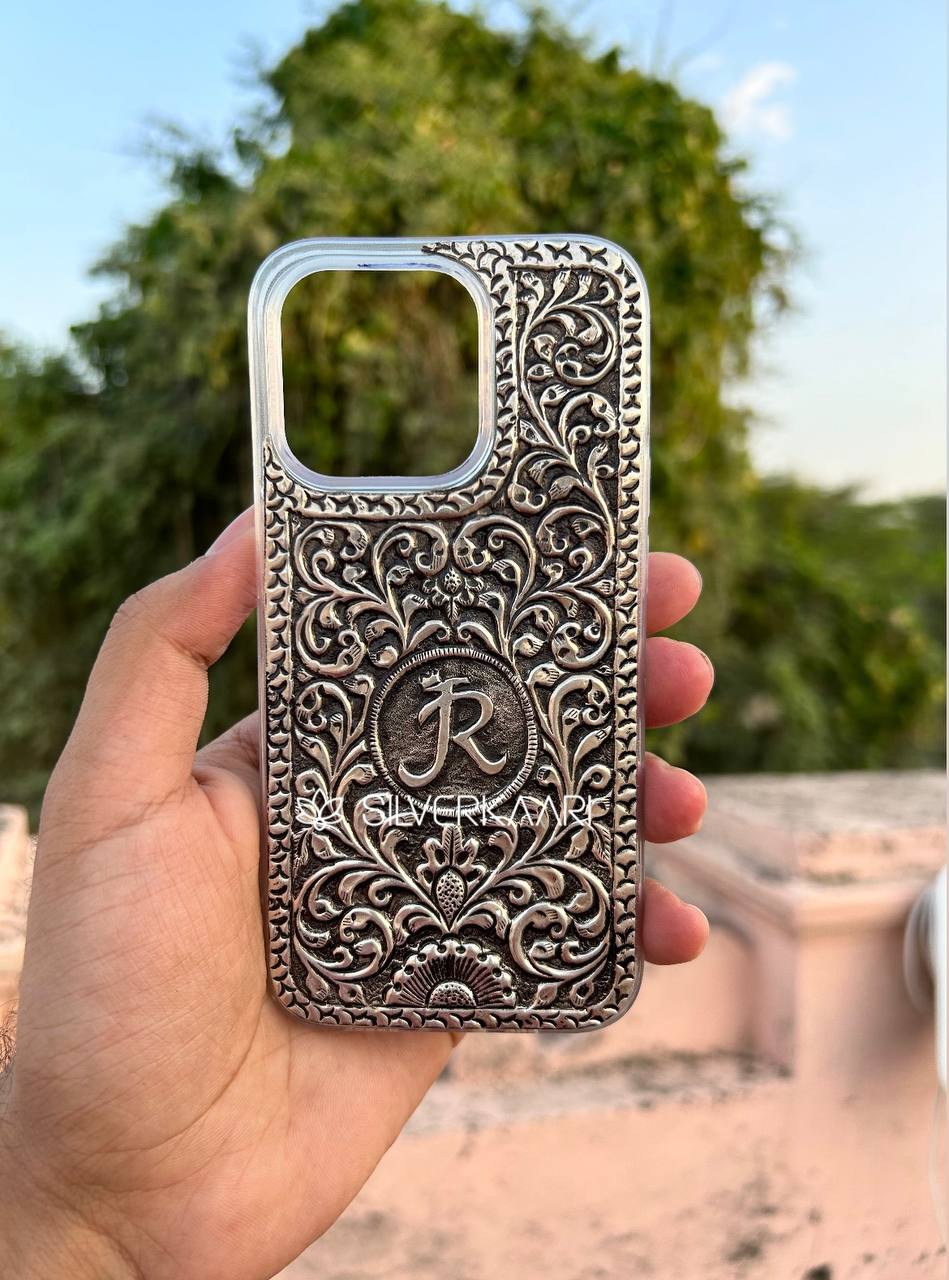 Royal Radiance: Handcrafted Silver Initial Cover